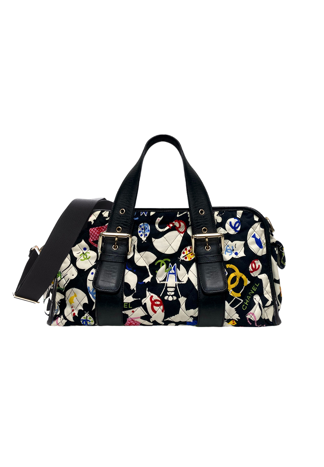 Тканевая сумка Chanel с логотипами