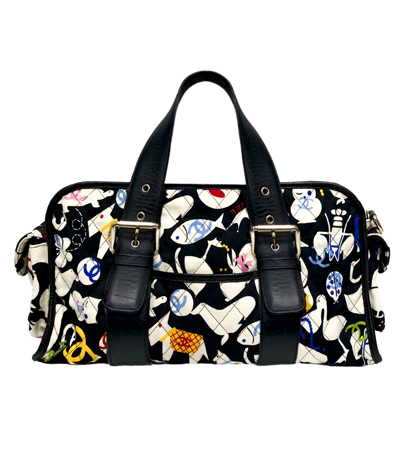 Тканевая сумка Chanel с логотипами