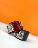 Красный браслет Hermès Collier de Chien Matte Niloticus Crocodile