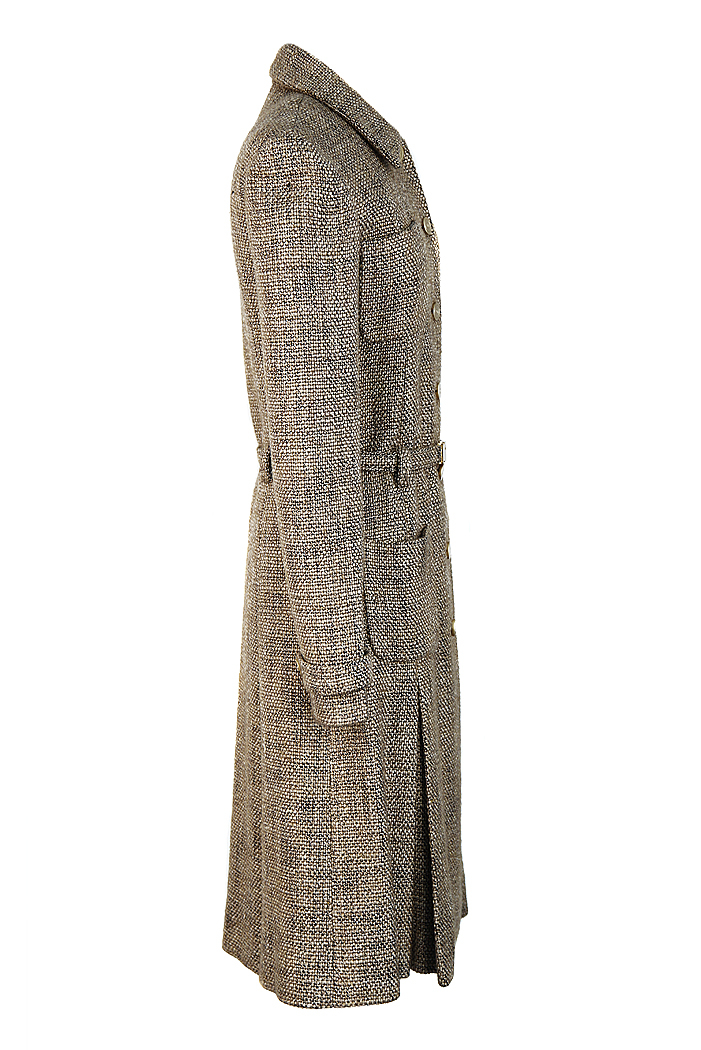 Твидовое пальто Chanel с поясом