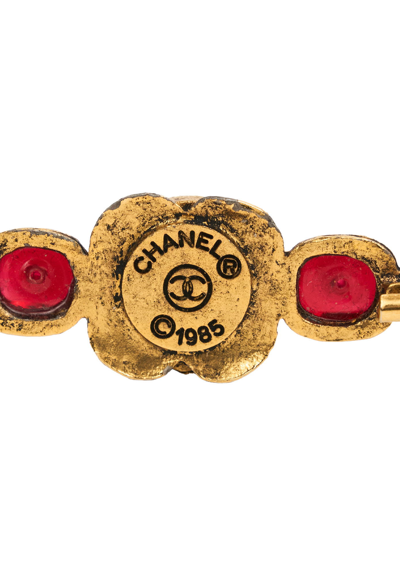 Брошь Chanel с кристаллами Gripoix и жемчужиной