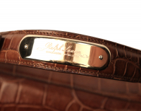 Коричневая крокодиловая сумка Ralph Lauren