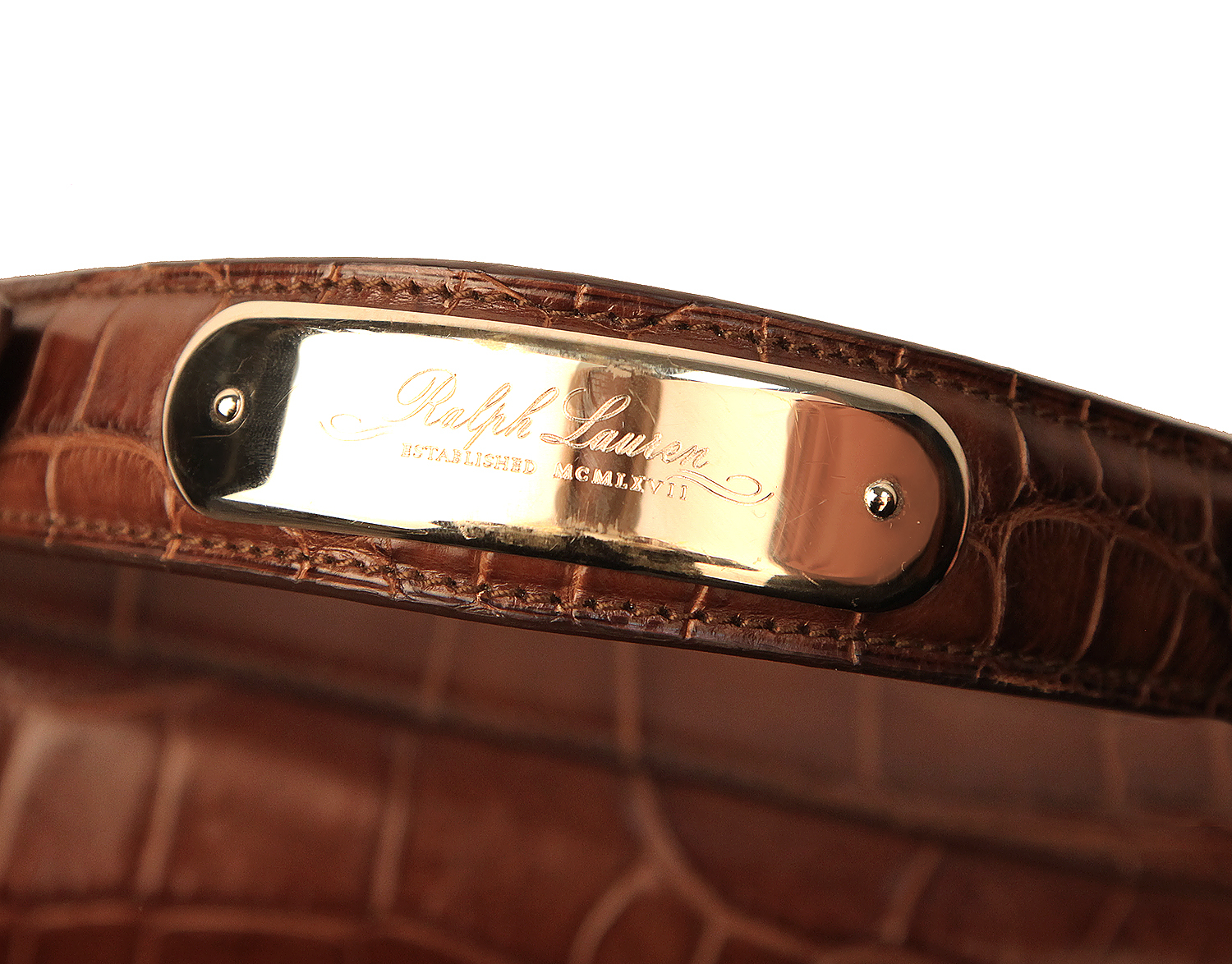 Коричневая крокодиловая сумка Ralph Lauren