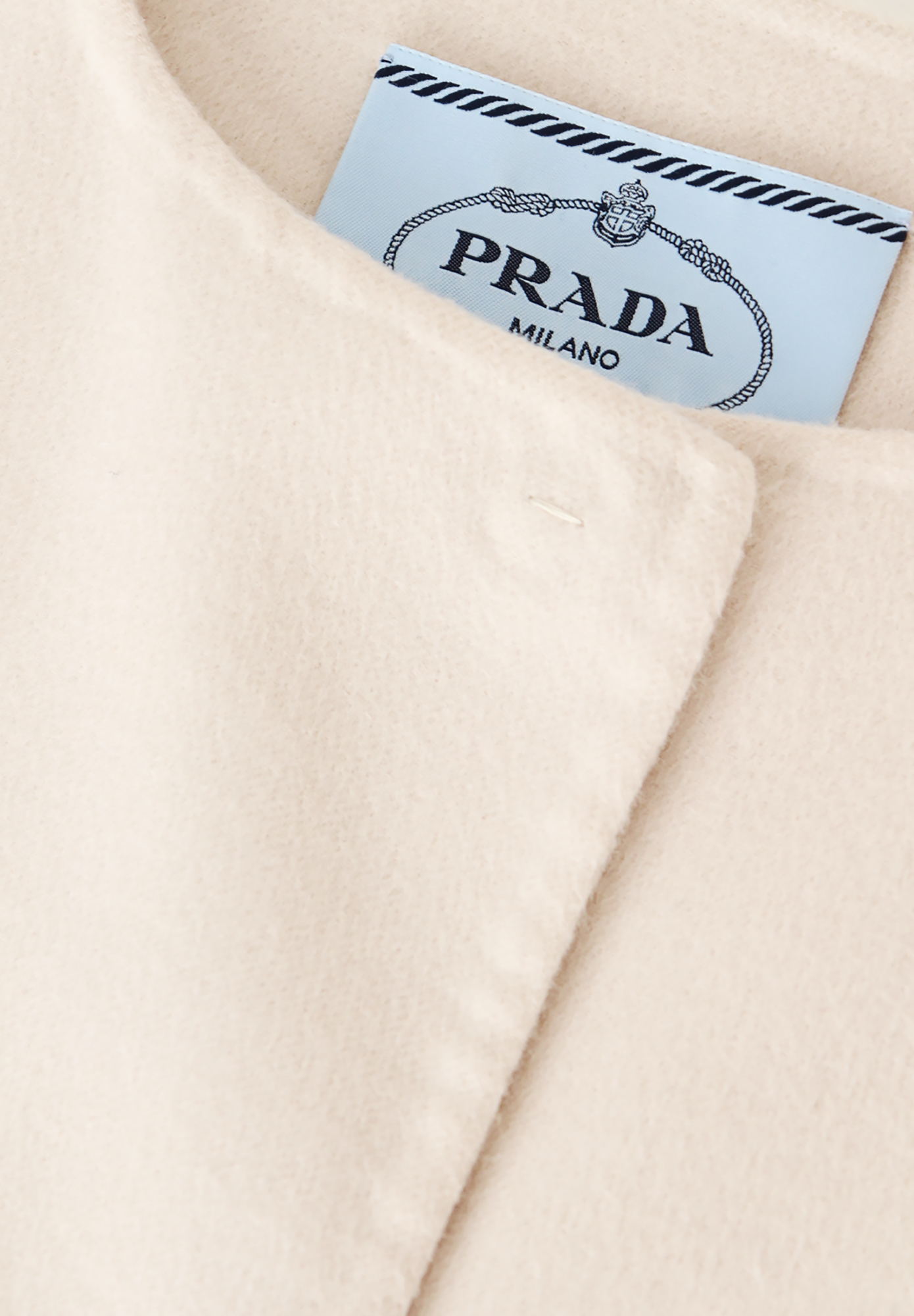 Шерстяное пальто Prada без воротника 