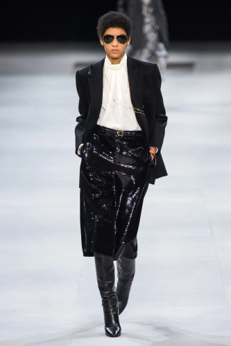 Черные кюлоты Celine с пайетками