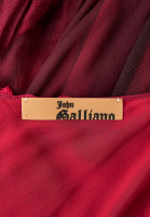 Бордовое платье John Galliano с оборками 