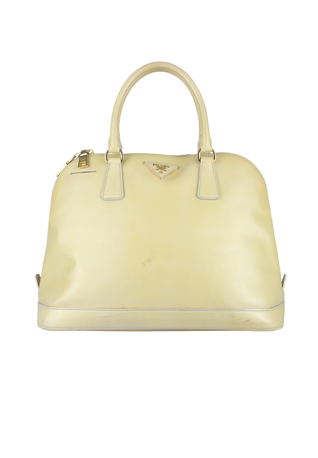 Желтая сумка Prada Saffiano Lux