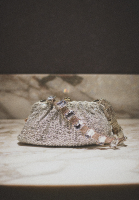 Серебристая сумка Valentino с кристаллами