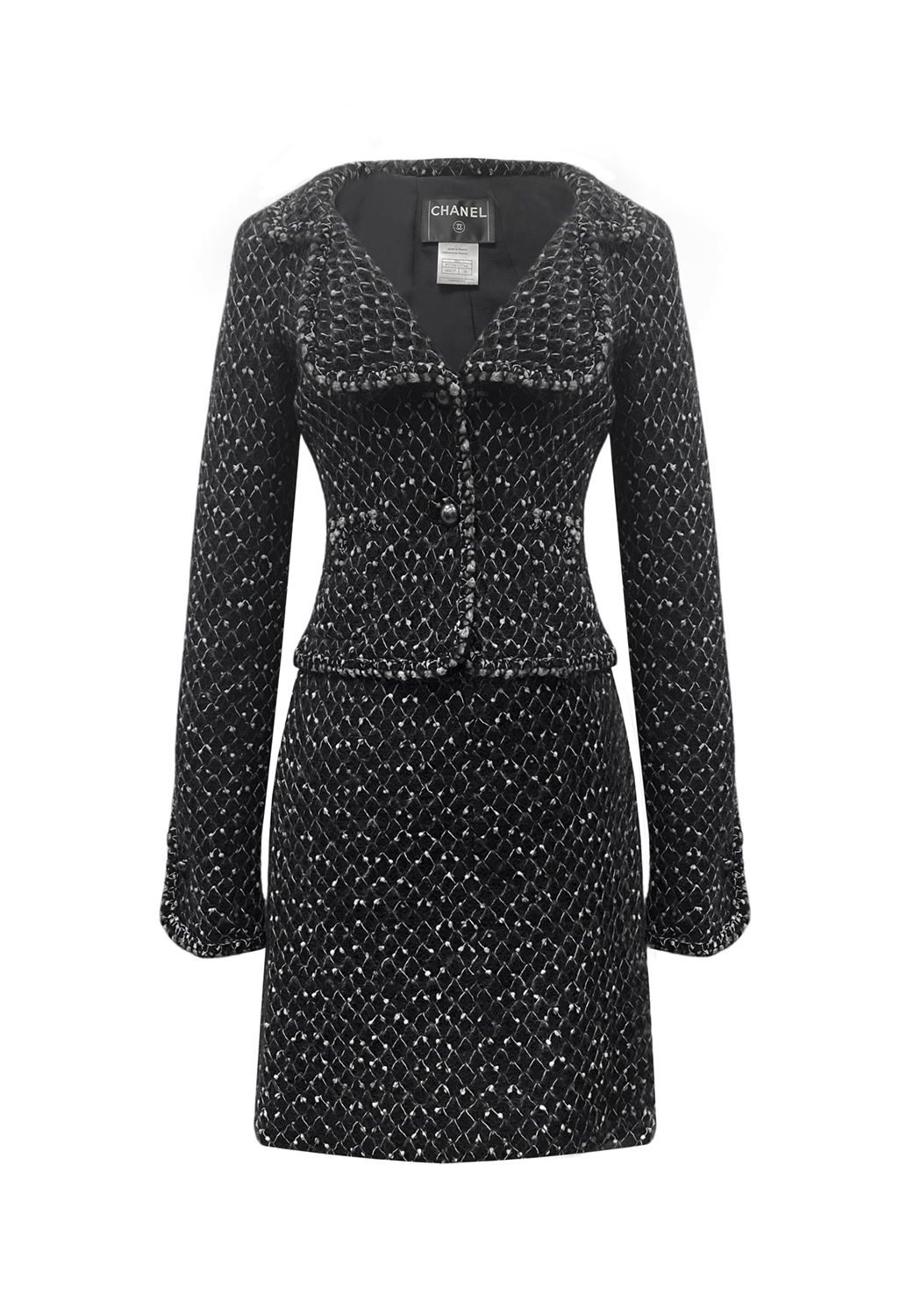 Серый шерстяной костюм Chanel