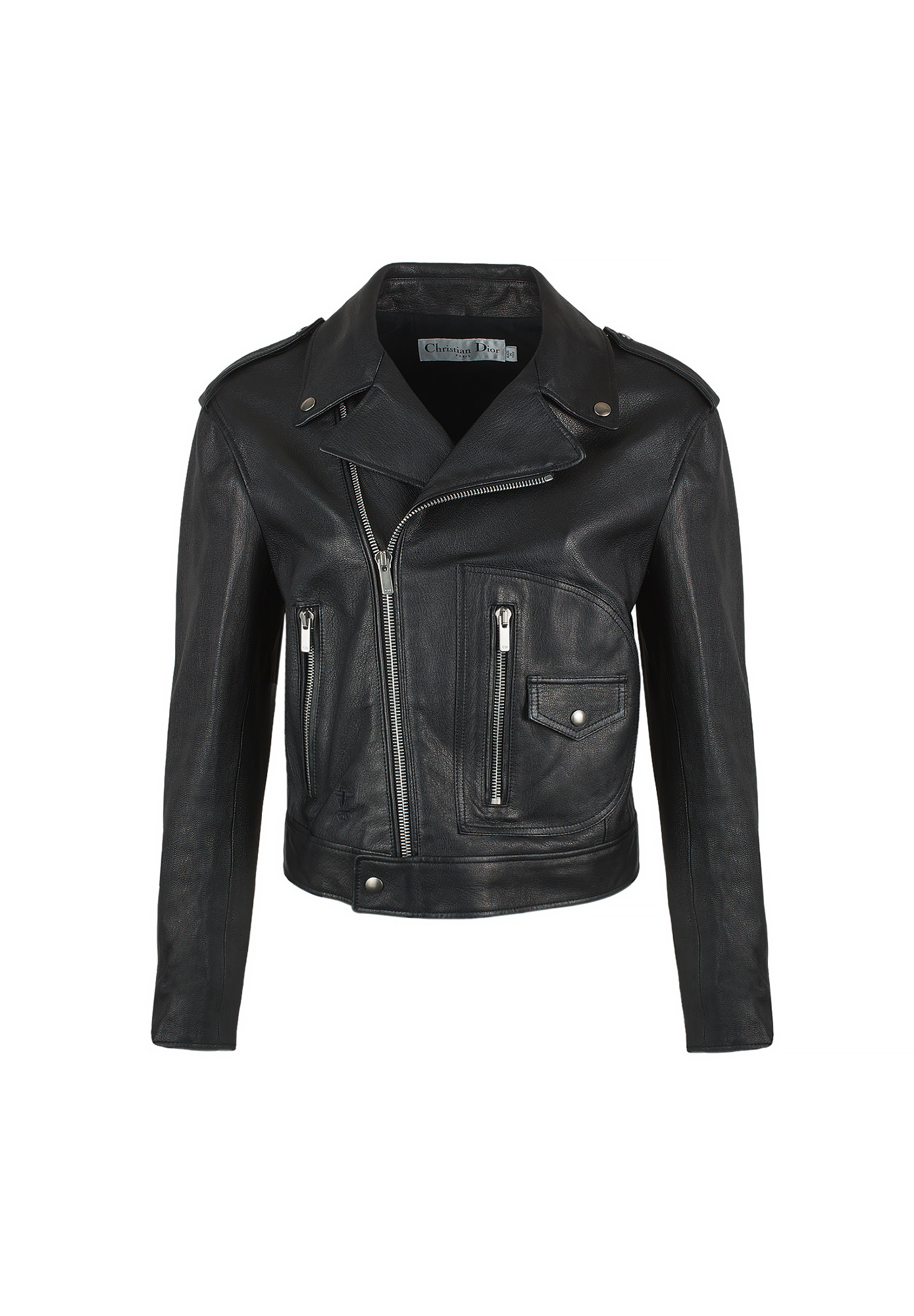 Чёрная кожаная куртка Christian Dior