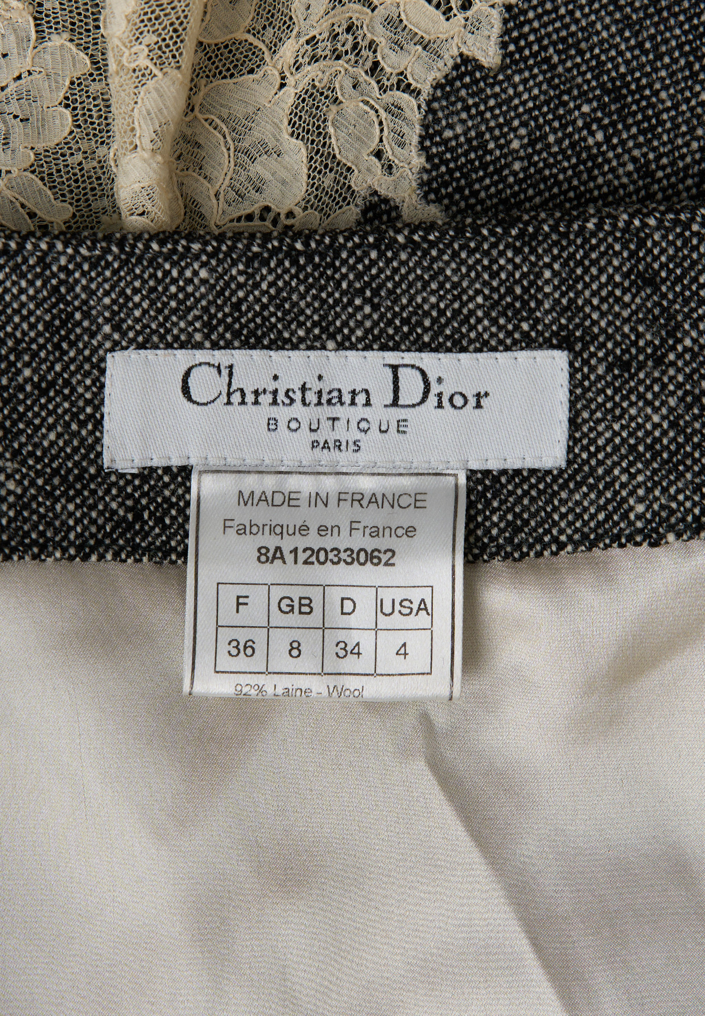 Серая юбка Christian Dior