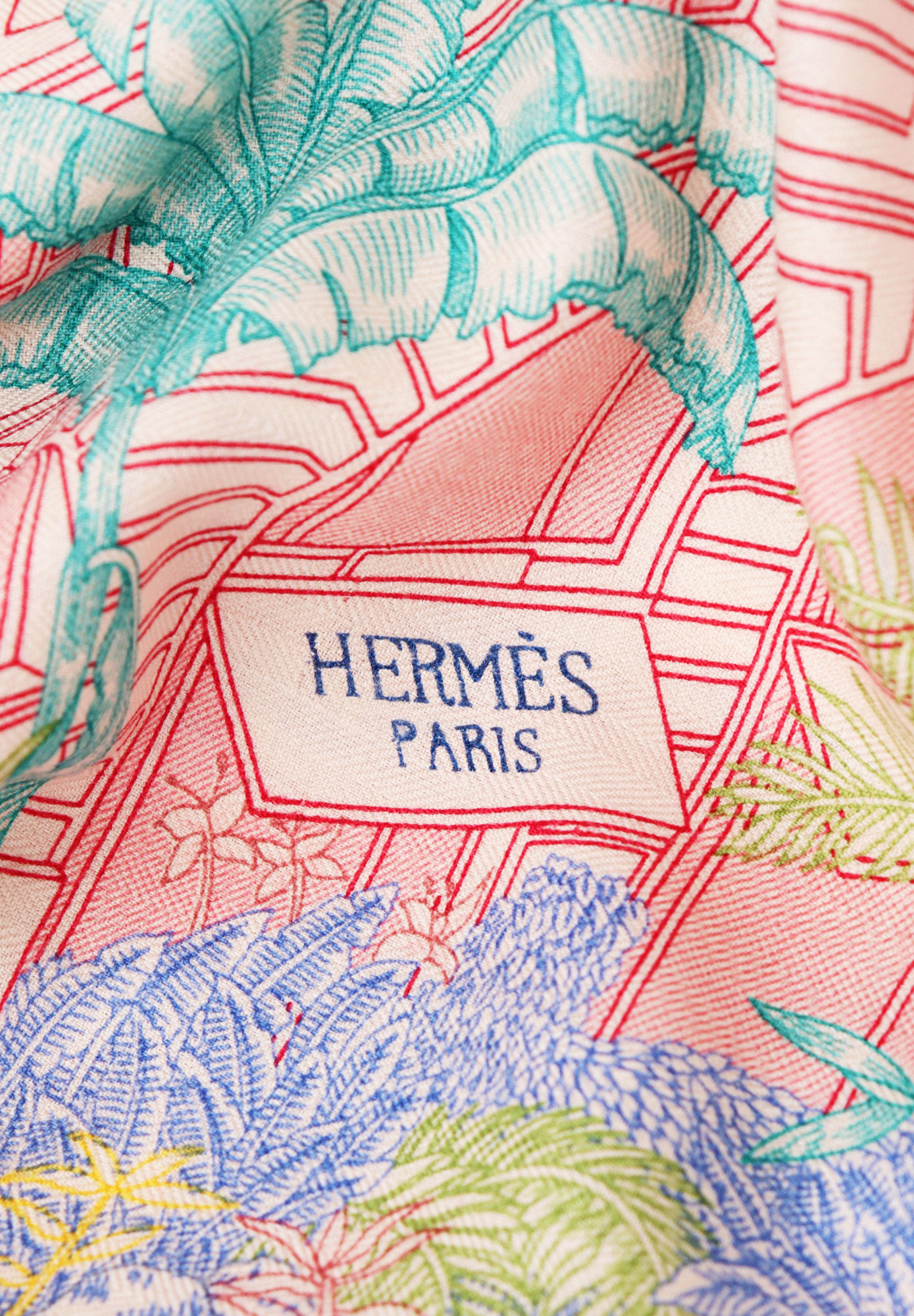 Кашемировая шаль Hermès Faubourg Tropical