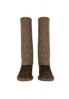 Коричневые высокие сапоги Chanel