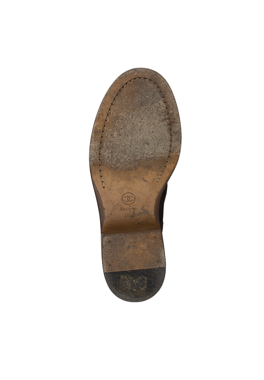 Коричневые высокие сапоги Chanel