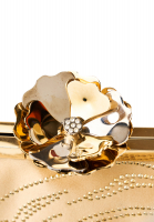 Золотистая сумка Valentino с цветочным фермуаром