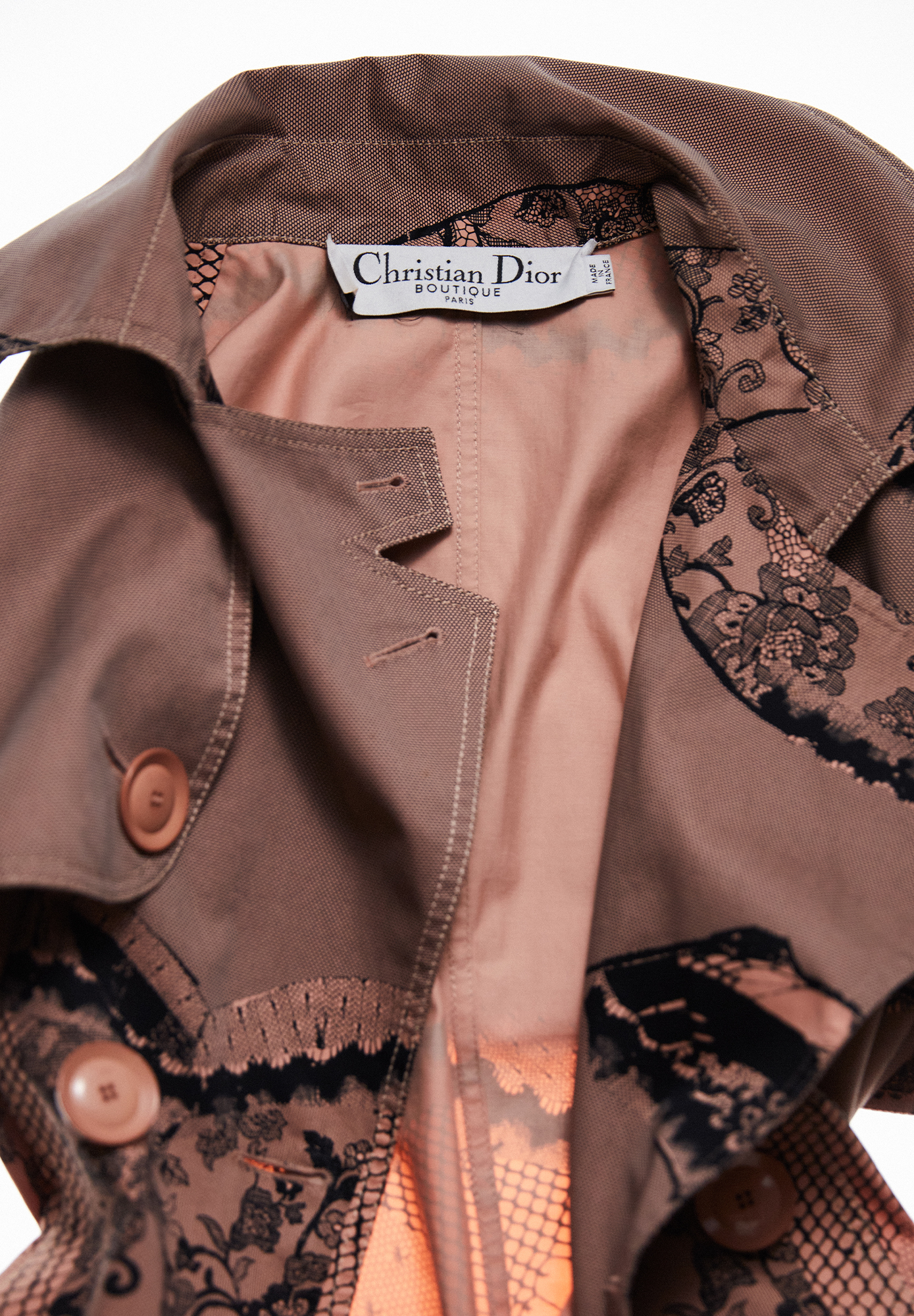 Тренч Christian Dior с кружевным принтом