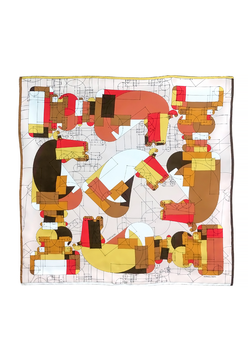 Шелковый платок Hermès Echec au Roi