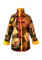 Шелковое полупальто Hermès с мехом кролика