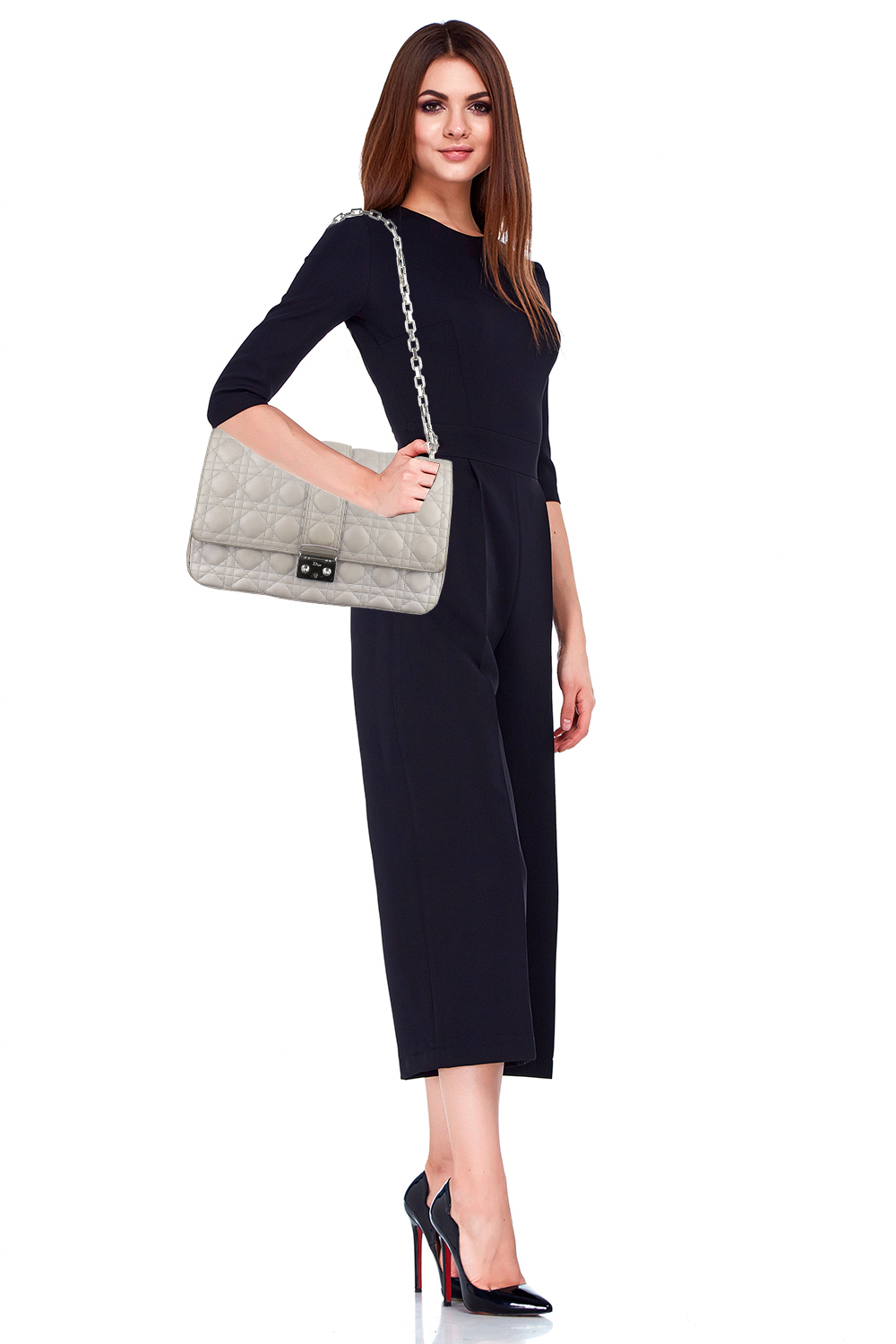 Серая сумка Christian Dior 