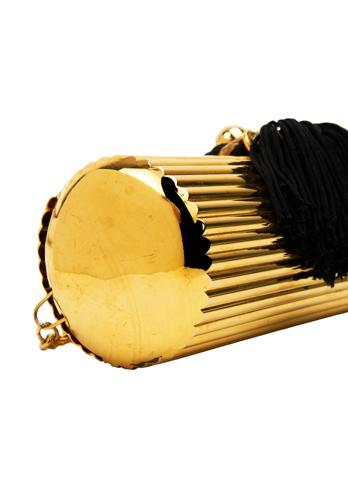 Золотистый мини-клатч Lancôme на цепочке