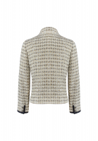 Бежевый жакет Chanel с черными лацканами