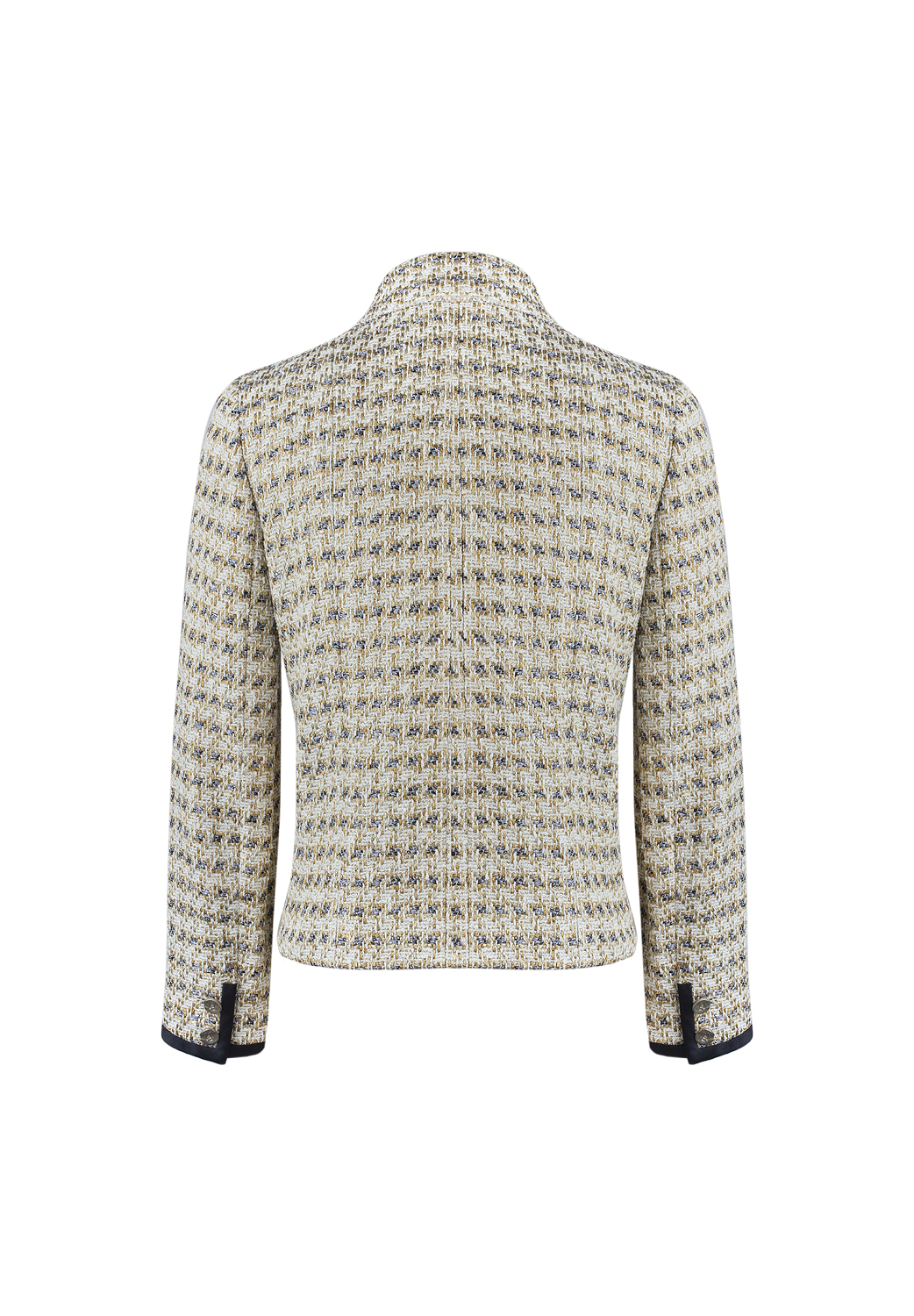 Бежевый жакет Chanel с черными лацканами