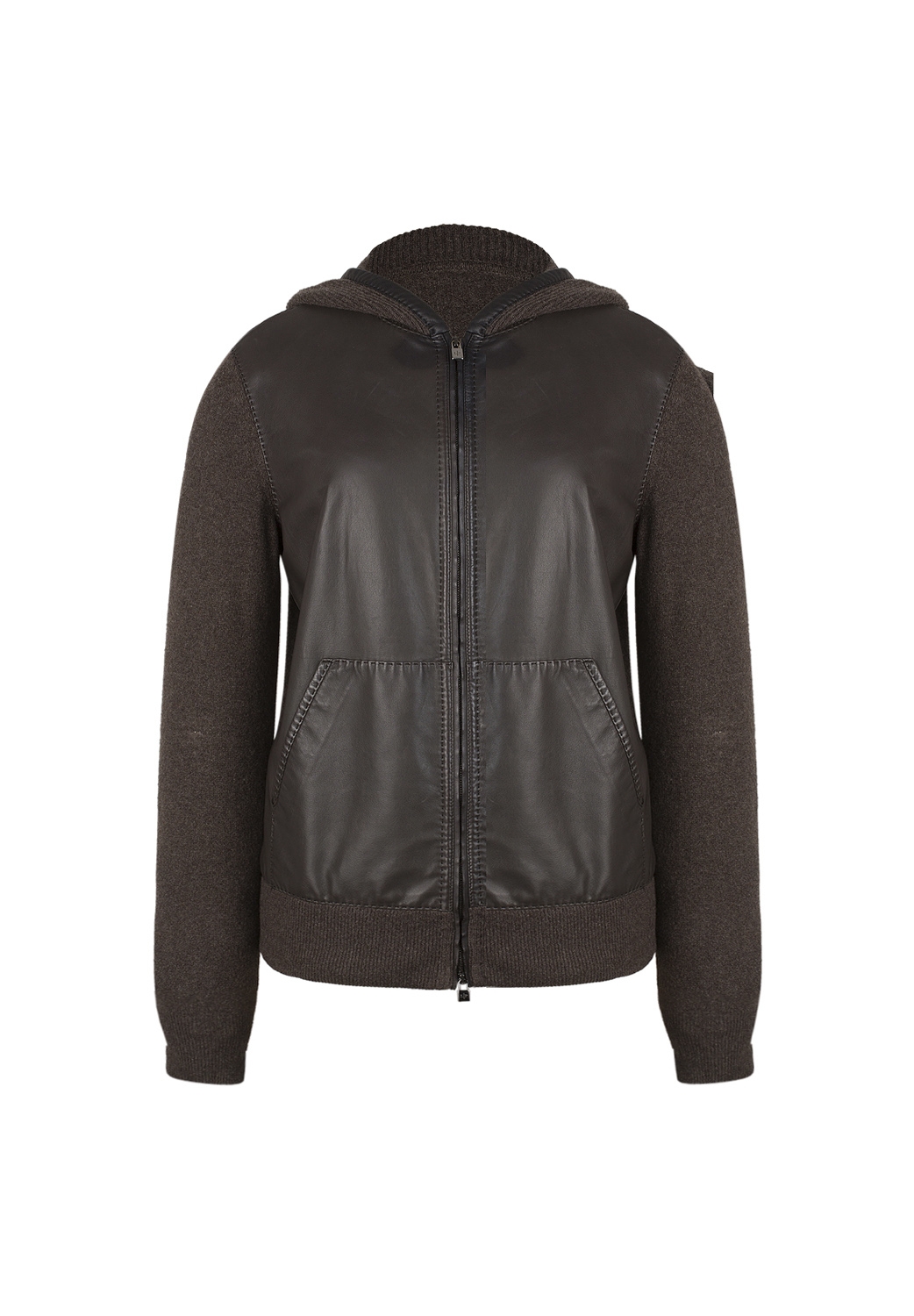 Кашемировое худи Loro Piana с кожаными вставками