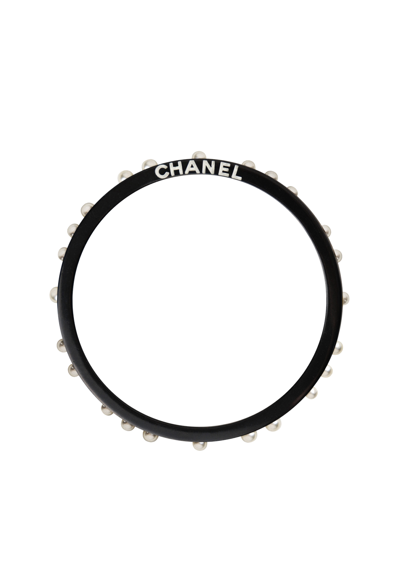 Черный браслет Chanel с жемчугом