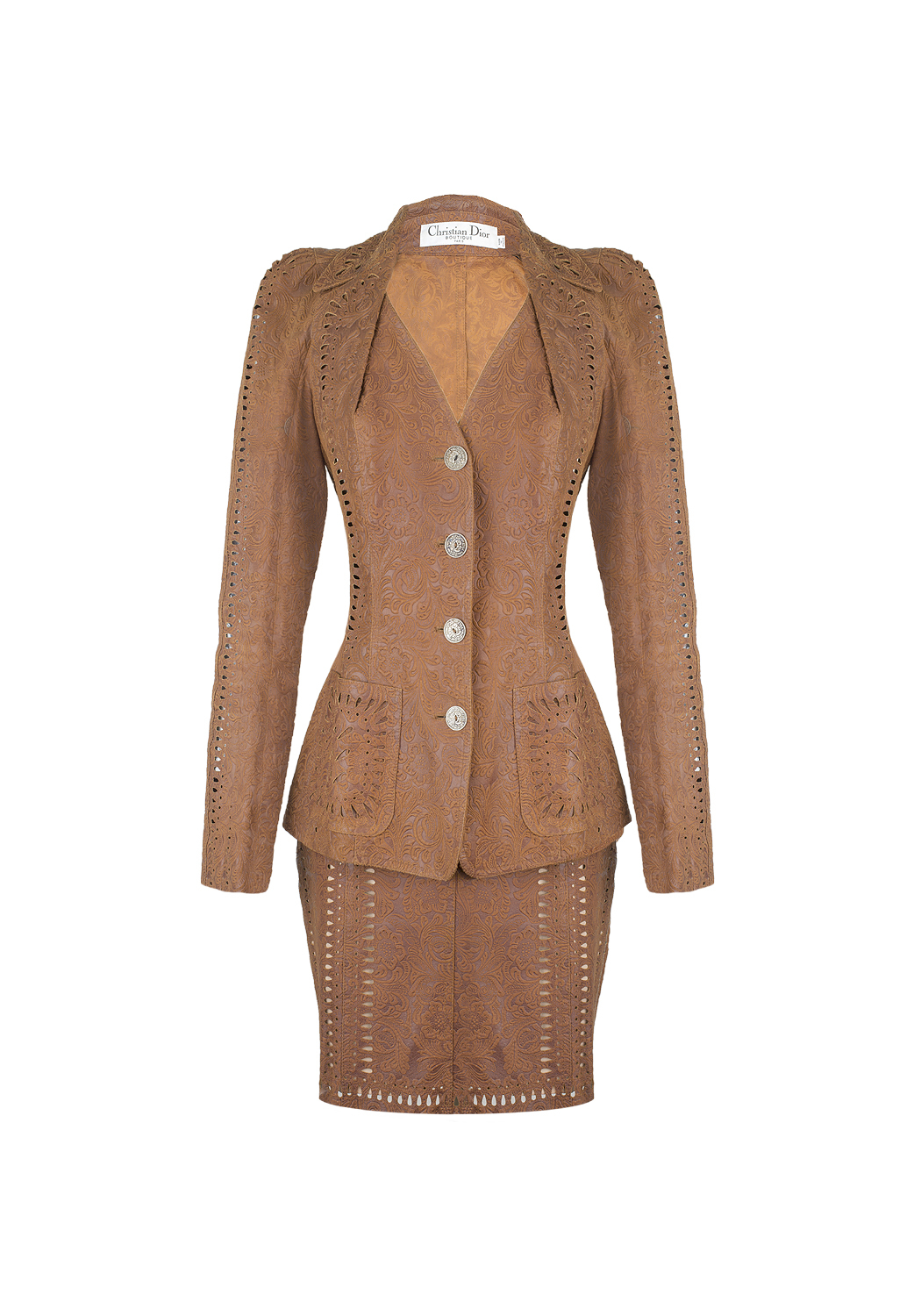 Кожаный костюм Christian Dior