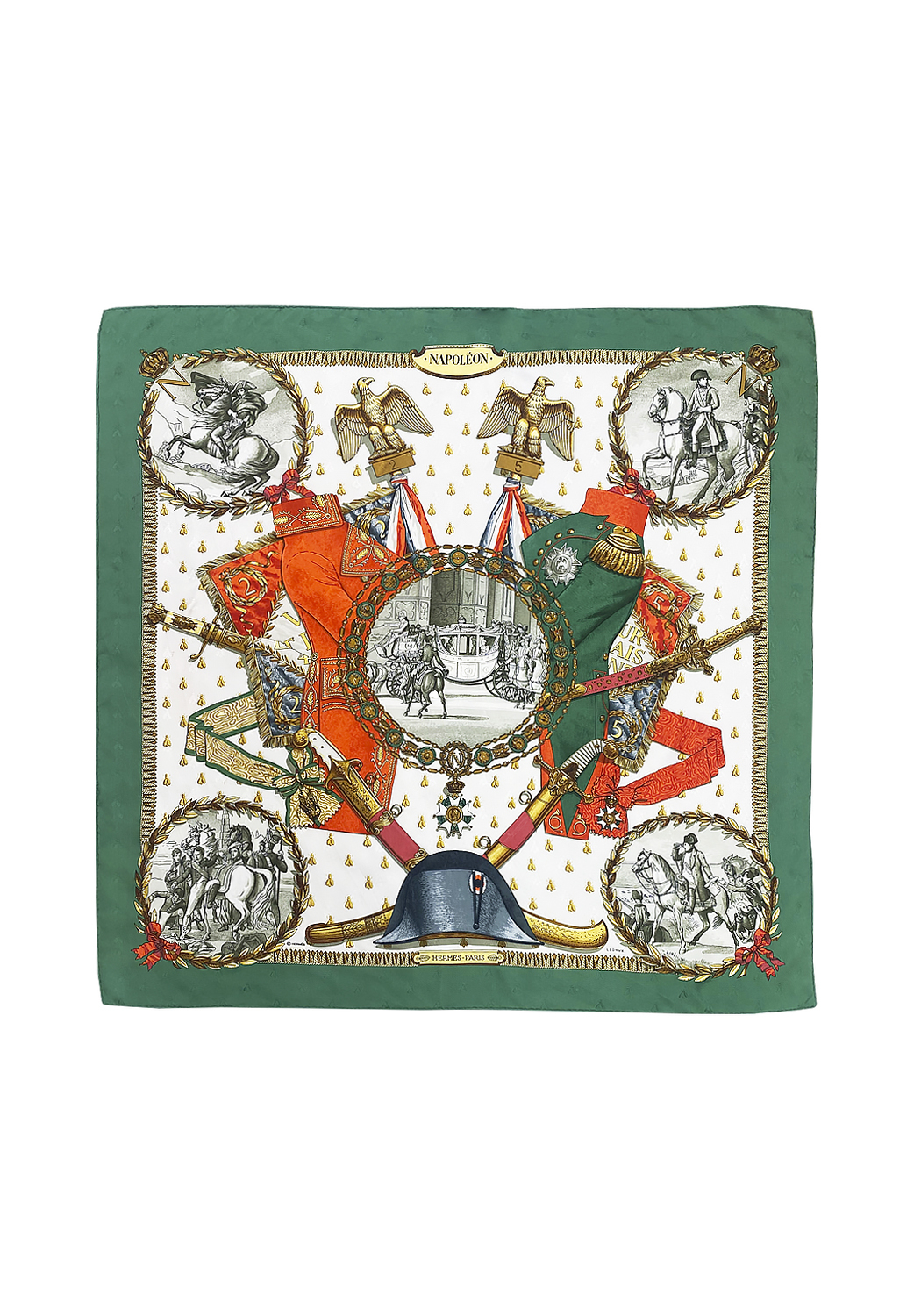 Шелковый платок Hermès Napoleon Ledoux