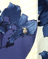 Платье Hermès с синими пионами