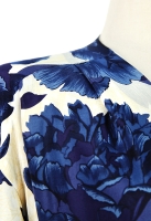 Платье Hermès с синими пионами