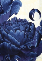 Платье Hermès с синими пионами